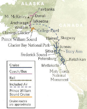 Alaska's Inside Passage Cruise + Denali National Park and Preserve + Prince William Sound Cruise