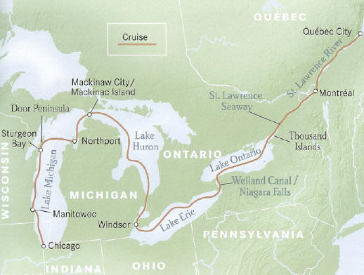 The Great Lakes and Saint Lawrence Seaway - French Canada and the Great Lakes Quebec City to Chicago or Reverse