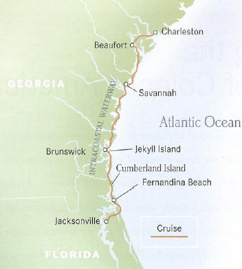 South Atlantic Coast - Jacksonville to Charleston or Reverse -Antebellum South along the Intra-Coastal Waterway
