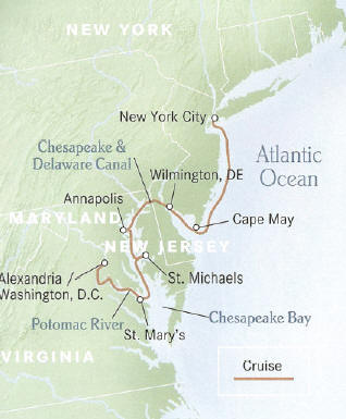 South Atlantic Coast - Historic Chesapeake Bay - Alexandria to New York City or Reverse